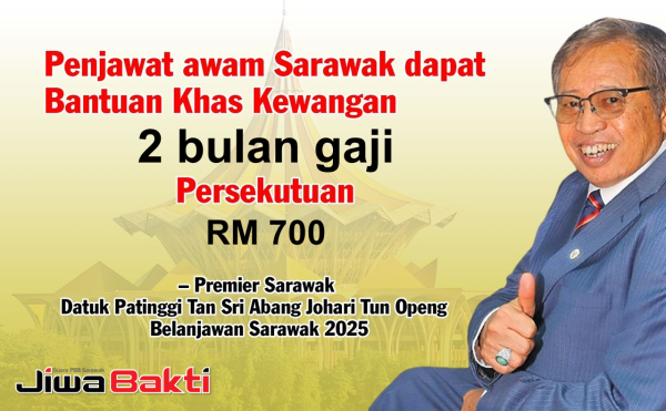 Penghargaan sumbangan anggota Perkhidmatan Awam Sarawak, Premier umum BKK dua bulan gaji, persekutuan RM700