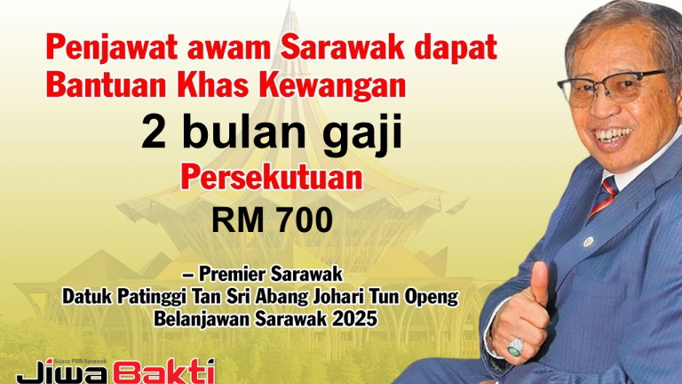 Penghargaan sumbangan anggota Perkhidmatan Awam Sarawak, Premier umum BKK dua bulan gaji, persekutuan RM700