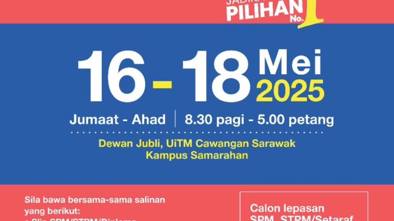 Peluang belajar UiTM, kunjungi Ekspo Selangkah Ke UiTM mulai 16-18 Mei ini