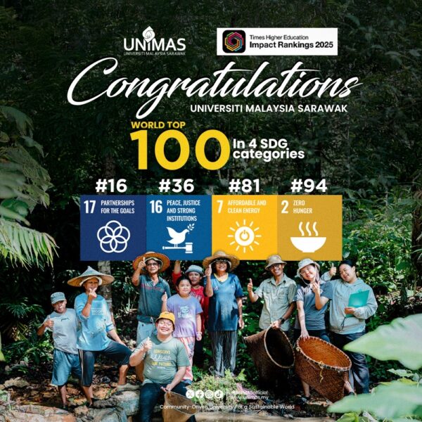 Kedudukan UNIMAS melonjak ke kedudukan 101–200 dunia