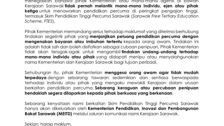 Waspada pihak mengaku wakil kerajaan dalam urusan pendidikan tinggi percuma