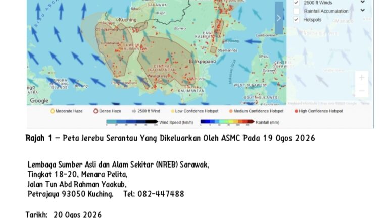 Asap rentas sempadan, jerebu di Sarawak dijangka berterusan beberapa hari akan datang