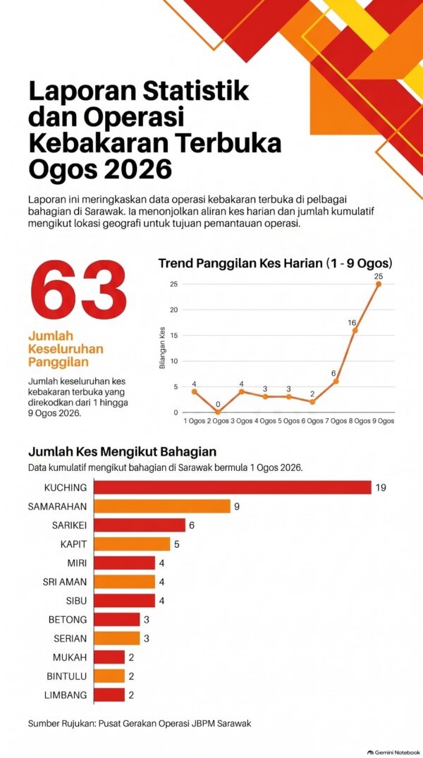 Jerebu rentas sempadan: JBPM Sarawak tingkatkan rondaan, pantau pembakaran terbuka