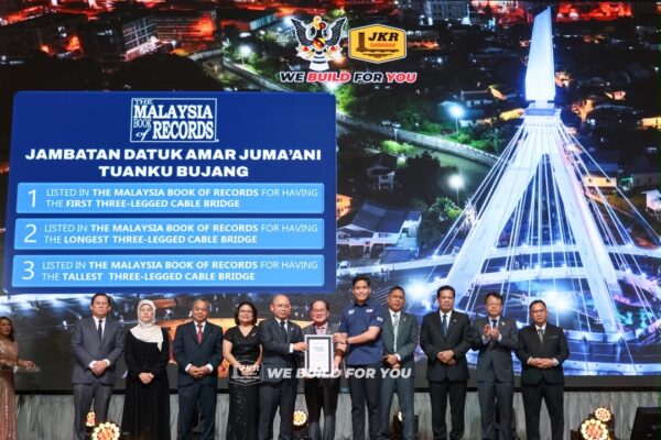Jambatan Datuk Amar Juma’ani raih tiga pengiktirafan Buku Rekod Malaysia