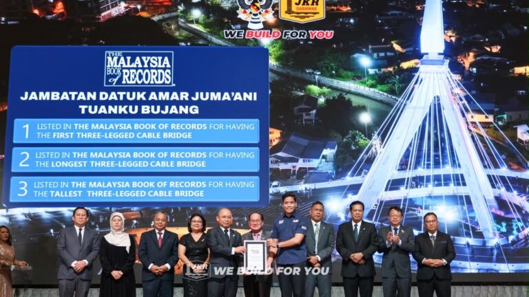 Jambatan Datuk Amar Juma’ani raih tiga pengiktirafan Buku Rekod Malaysia