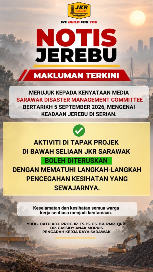 Projek JKR di Serian diteruskan
