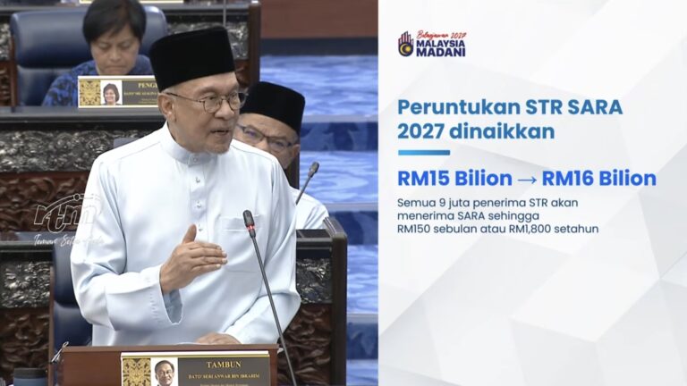 Belanjawan 2027: STR, SARA dinaik ke RM16 bilion