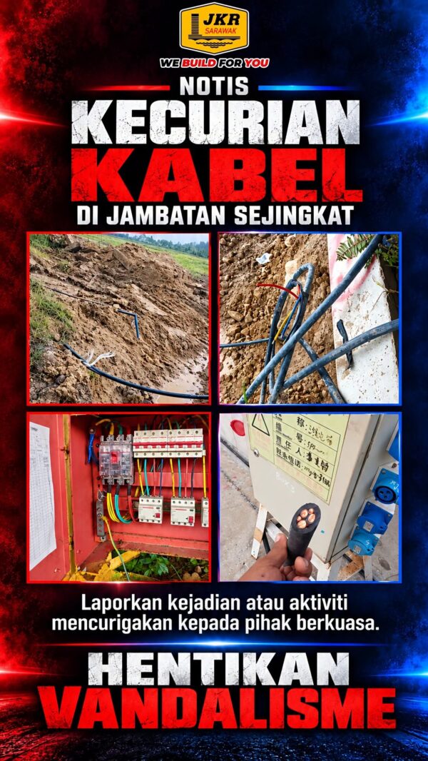 Orang awam diminta lapor perbuatan mencurigakan di Jambatan Sejingkat – JKR